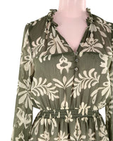 Vestido midi con textura print