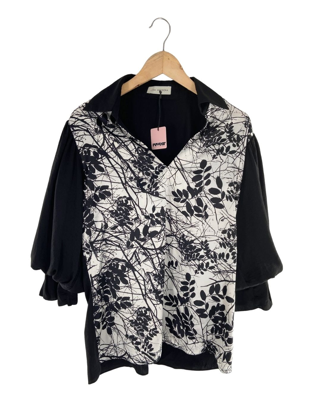 Blusa satinada color block