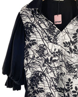 Blusa satinada color block