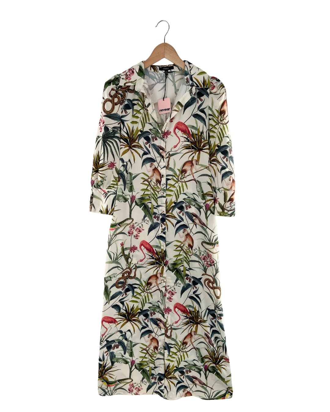 Vestido abotonado satinado