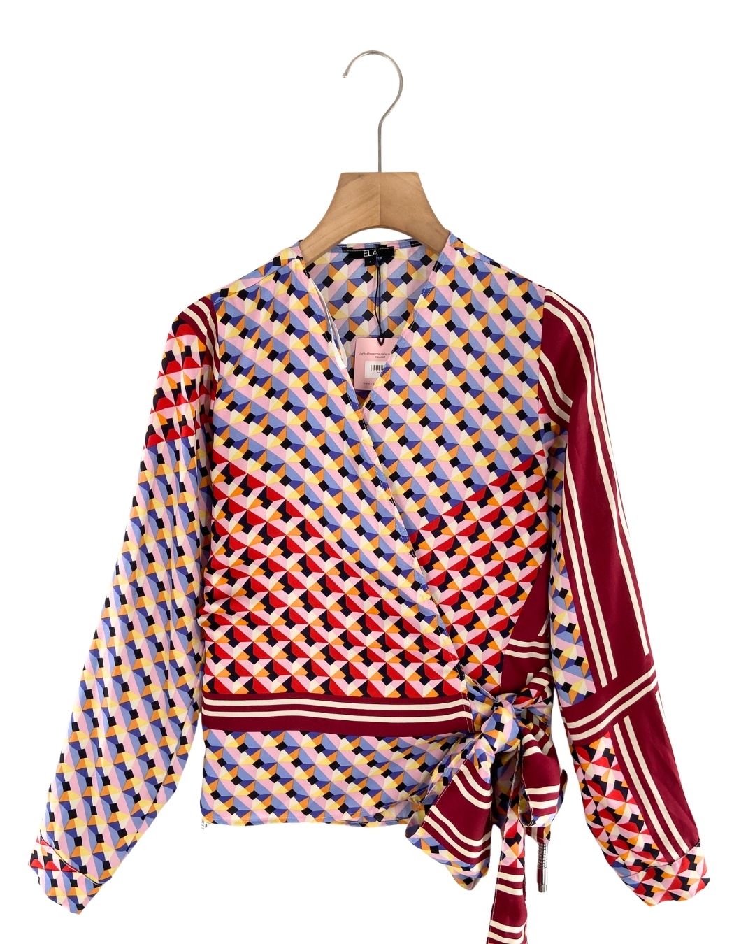 Blusa wrap satinada print
