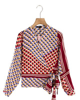 Blusa wrap satinada print