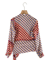 Blusa wrap satinada print