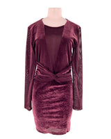Vestido mini en velvet y mesh