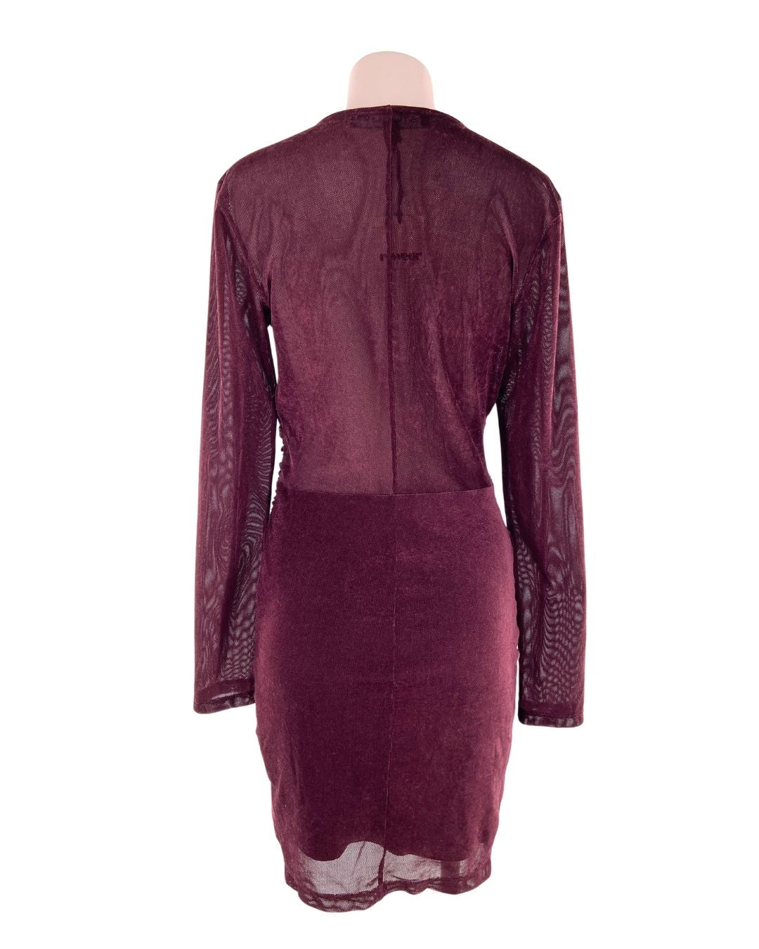Vestido mini en velvet y mesh