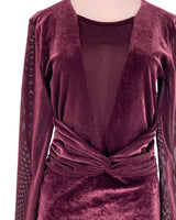 Vestido mini en velvet y mesh