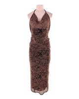 Maxi vestido en mesh anudado