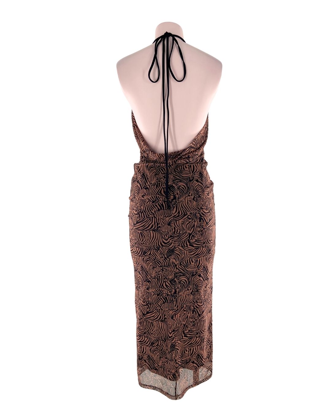 Maxi vestido en mesh anudado