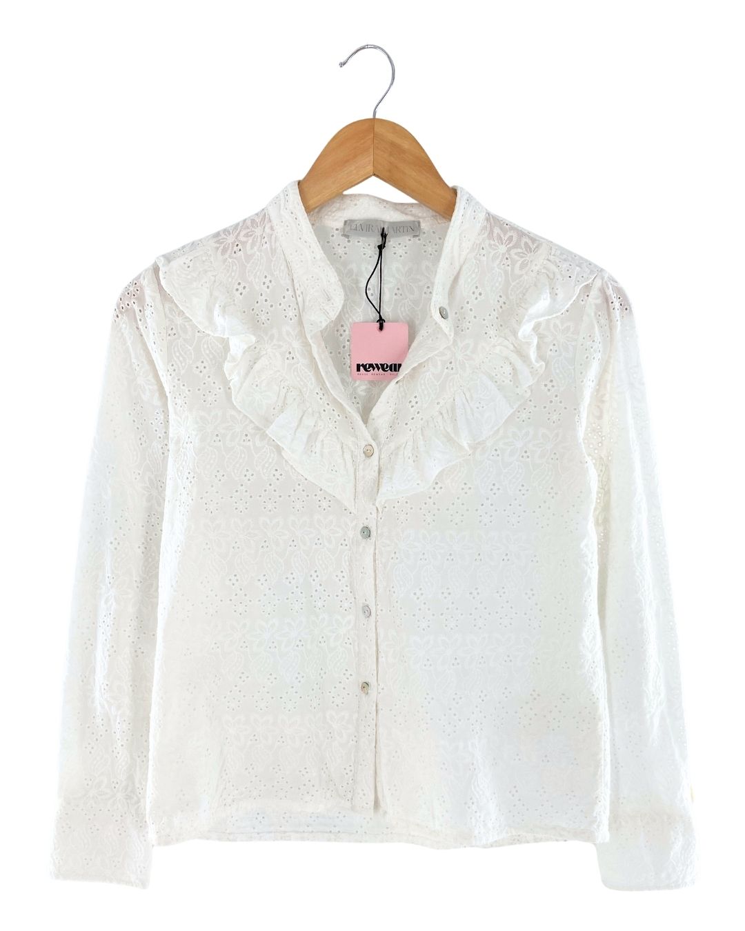 Camisa en ojalillo cuello mao