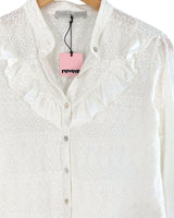 Camisa en ojalillo cuello mao