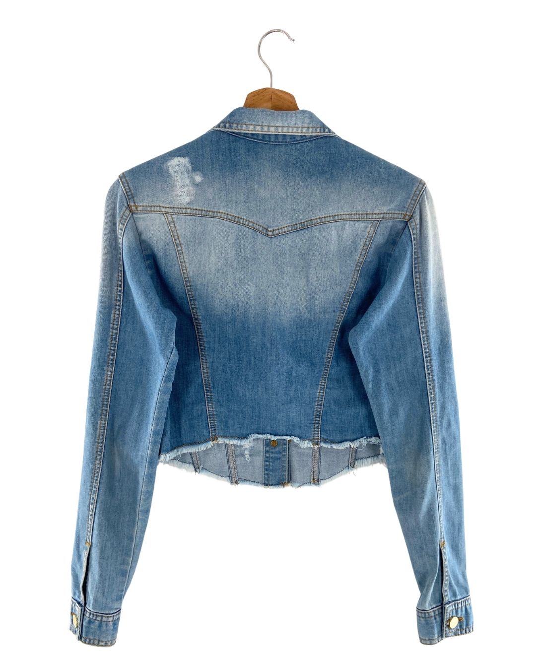 Chaqueta crop en denim