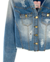 Chaqueta crop en denim