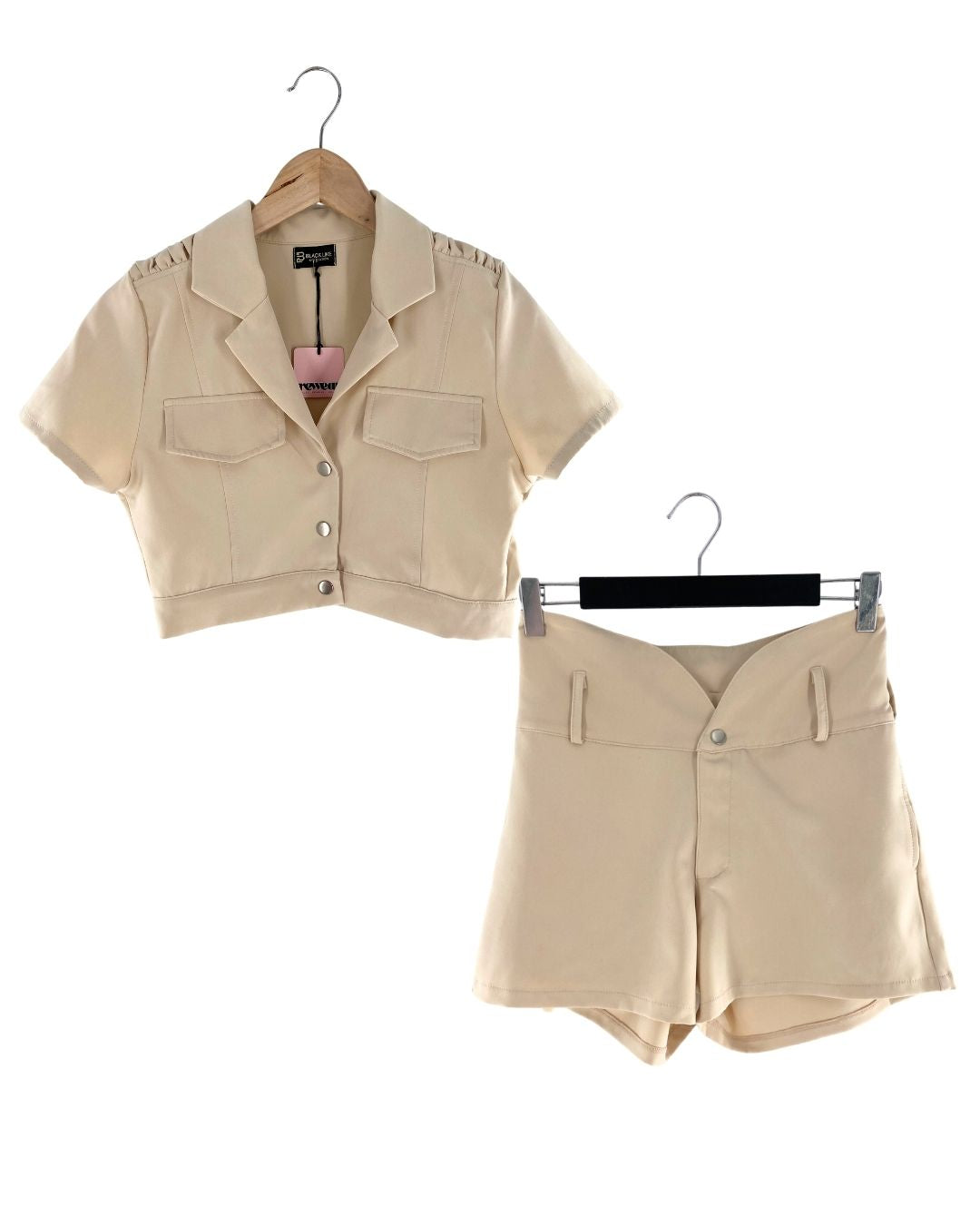 Set Camisa crop y short mini