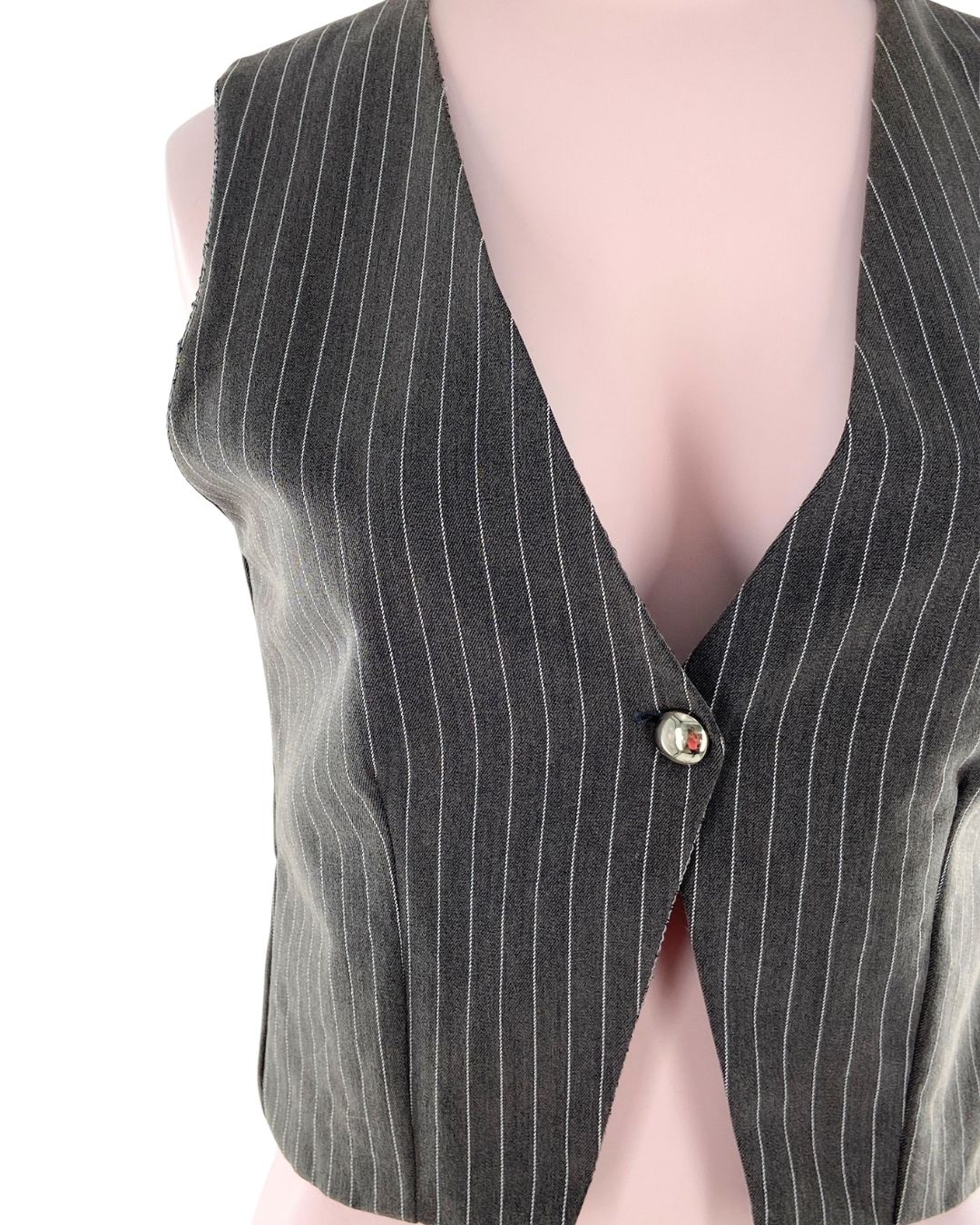 Chaleco suit a rayas cruzado