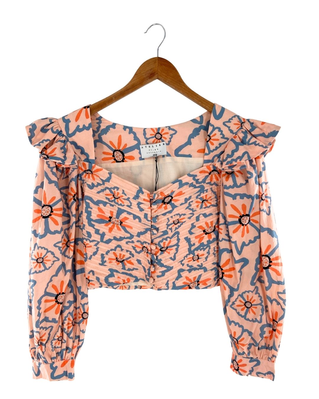 Blusa crop vuelo en sisa print