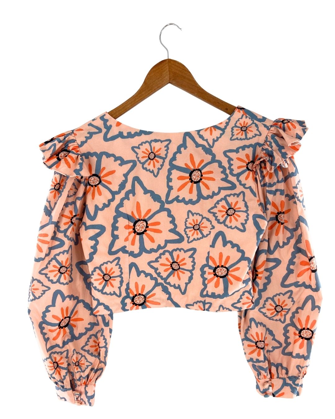 Blusa crop vuelo en sisa print