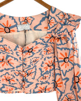 Blusa crop vuelo en sisa print