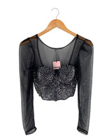 Blusa en mesh y lentejuelas