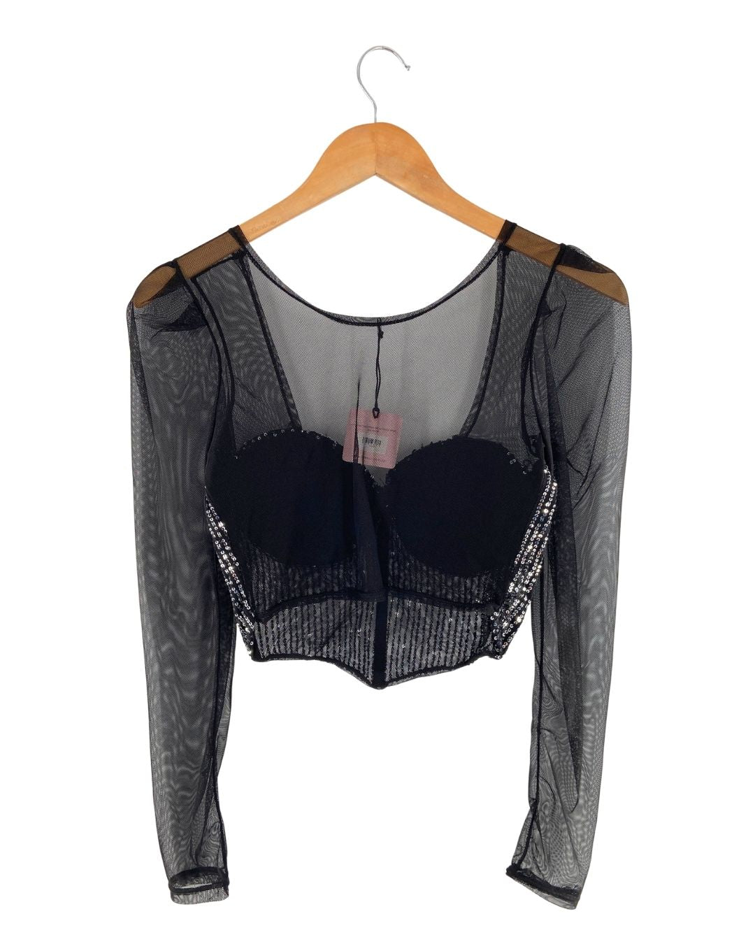 Blusa en mesh y lentejuelas