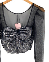 Blusa en mesh y lentejuelas