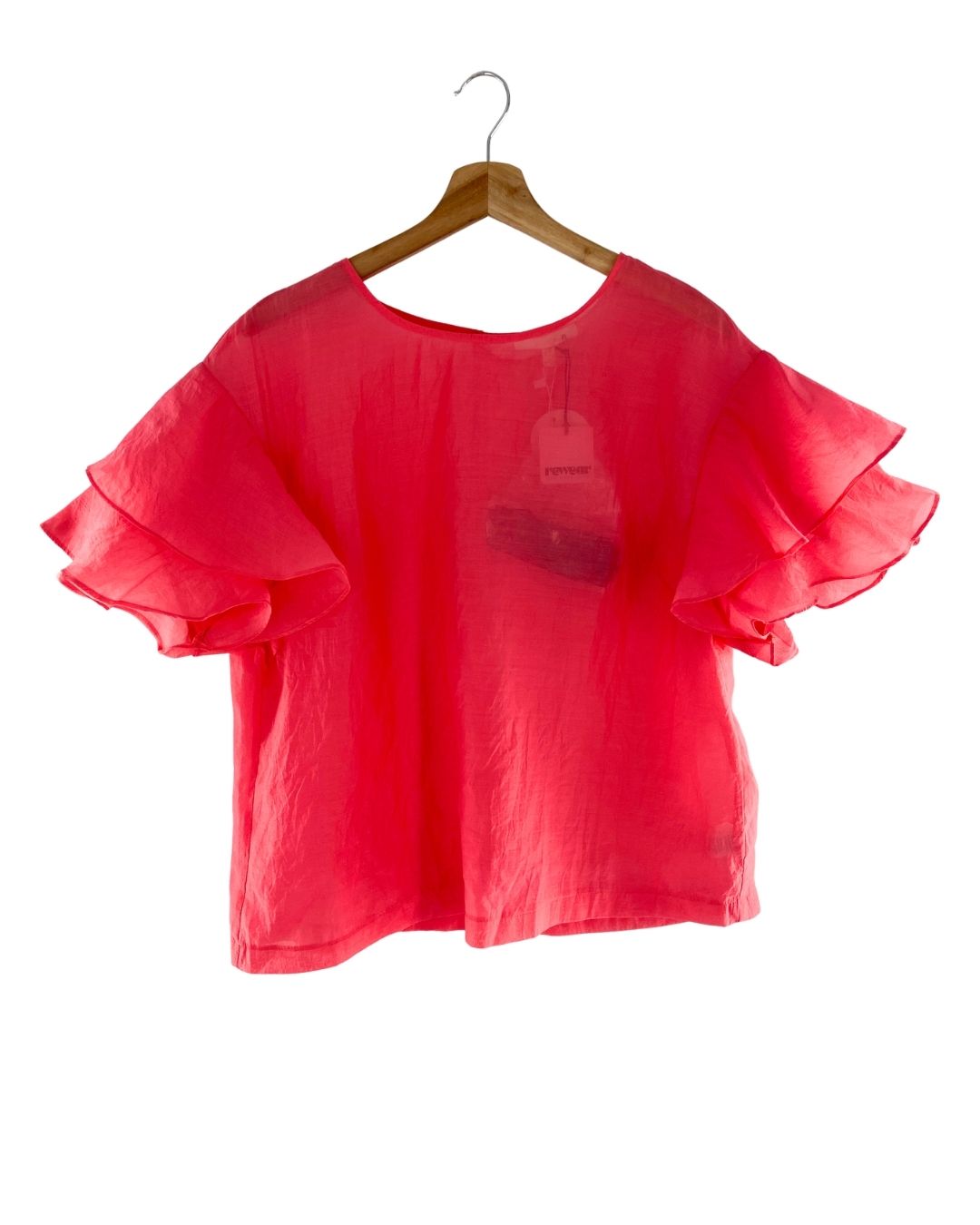 Blusa traslucida con lazo