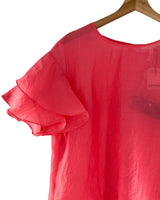 Blusa traslucida con lazo