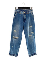 Mom jean rigido destroyed