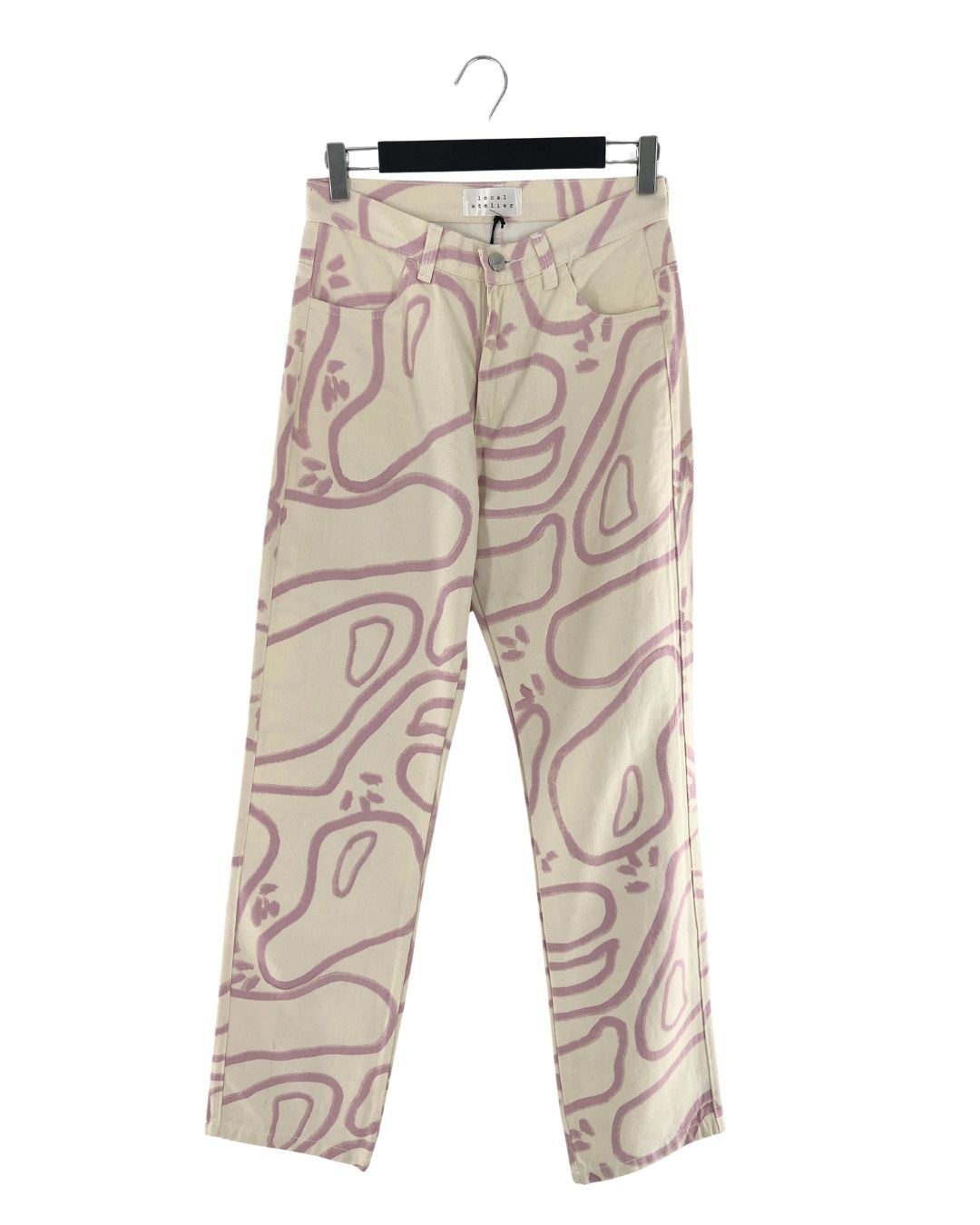 Mom jean rigido print lineas