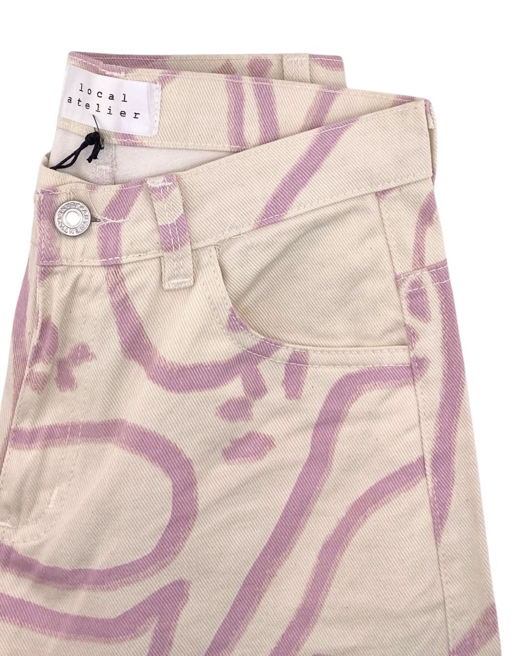 Mom jean rigido print lineas