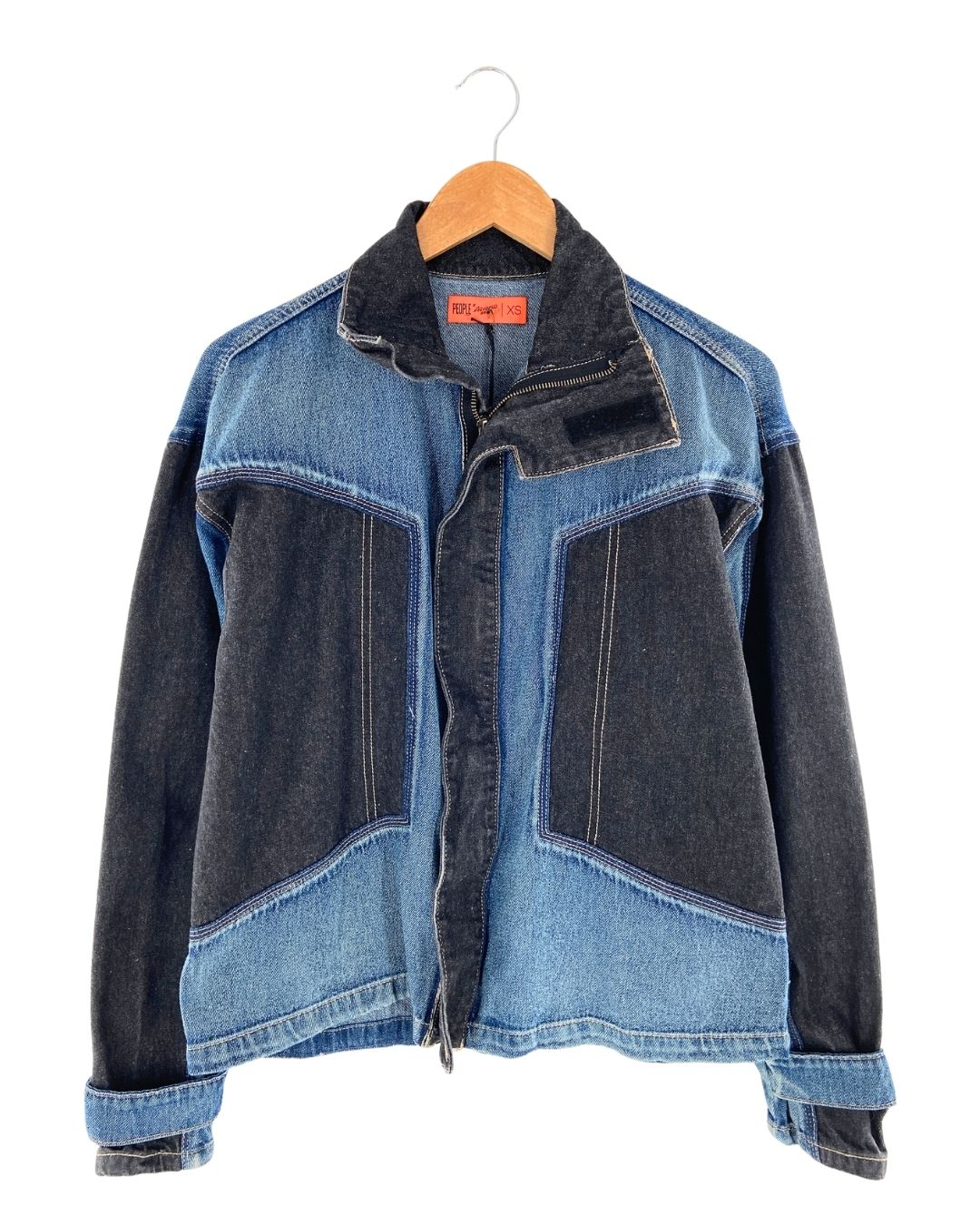 Chaqueta en denim color block