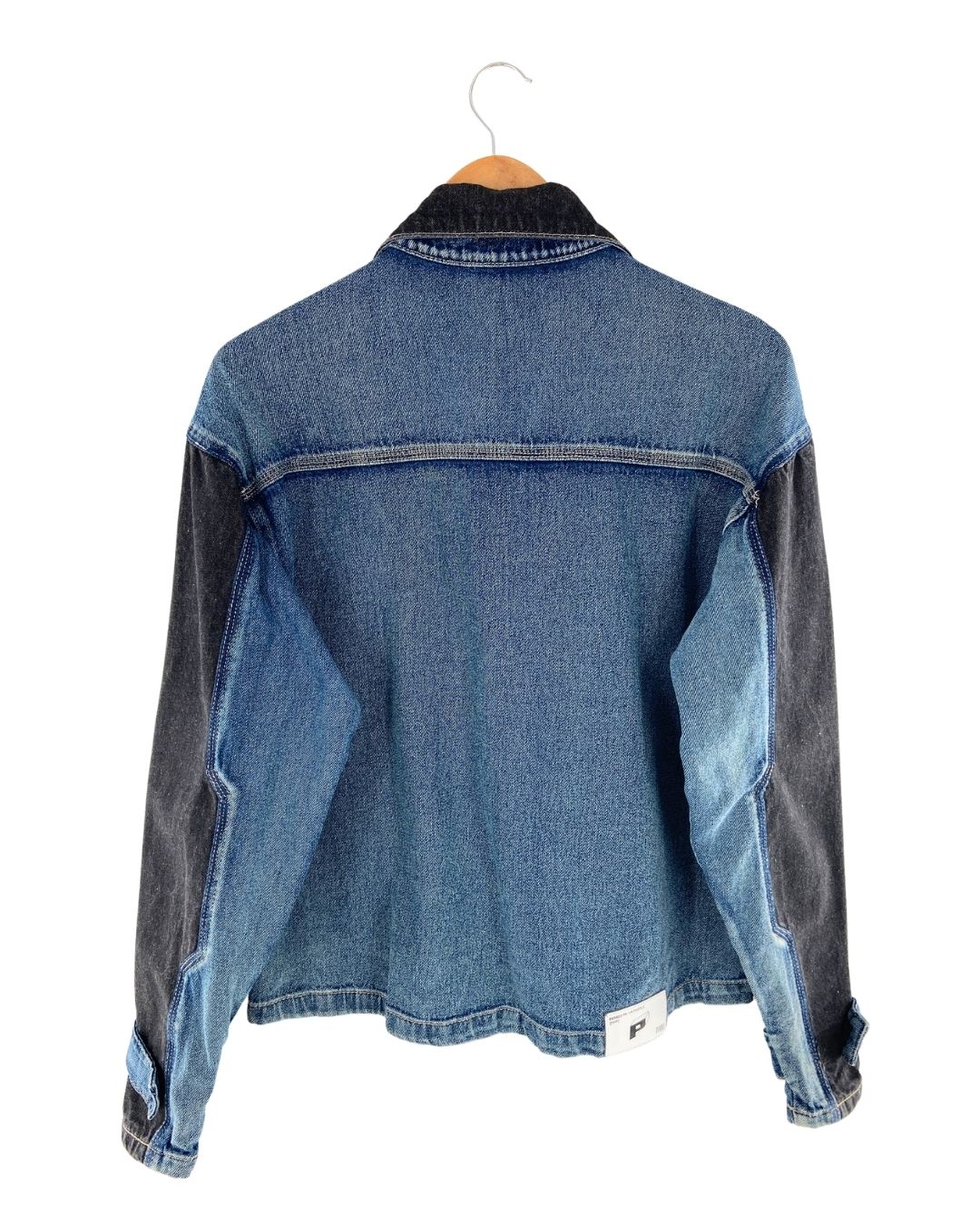 Chaqueta en denim color block