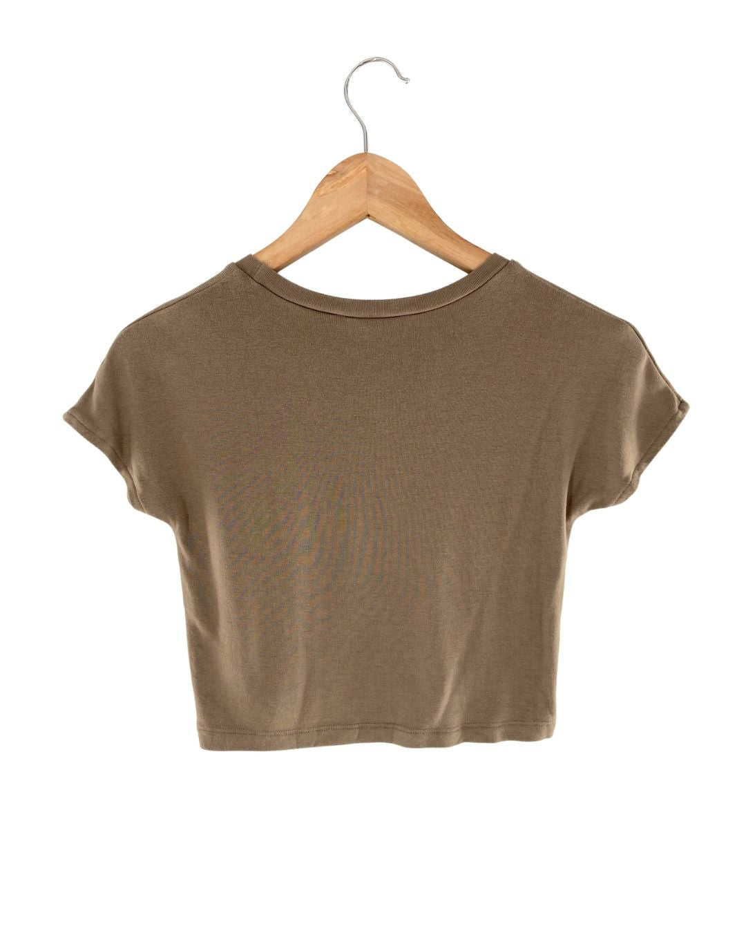 Camiseta crop manga caida