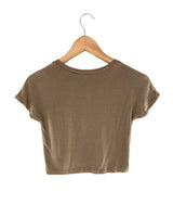Camiseta crop manga caida