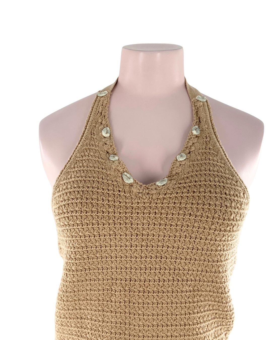 Blusa tejida anudada en cuello
