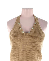Blusa tejida anudada en cuello
