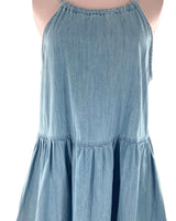 Vestido de tiras falda amplia