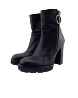 Botines de tacon en cuero