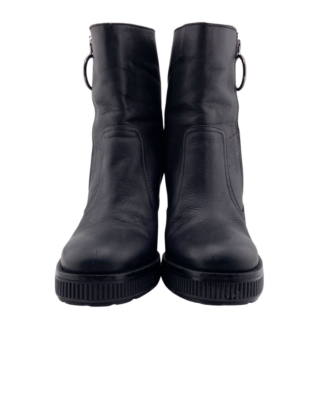 Botines de tacon en cuero