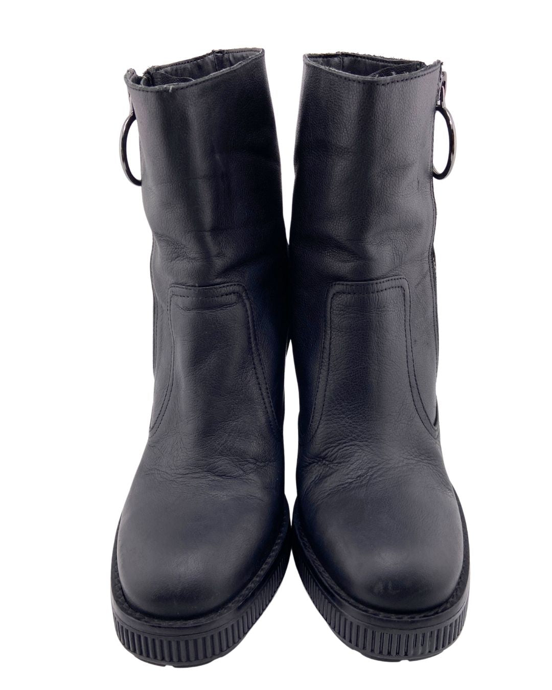 Botines de tacon en cuero