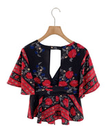 Blusa manga en vuelo print