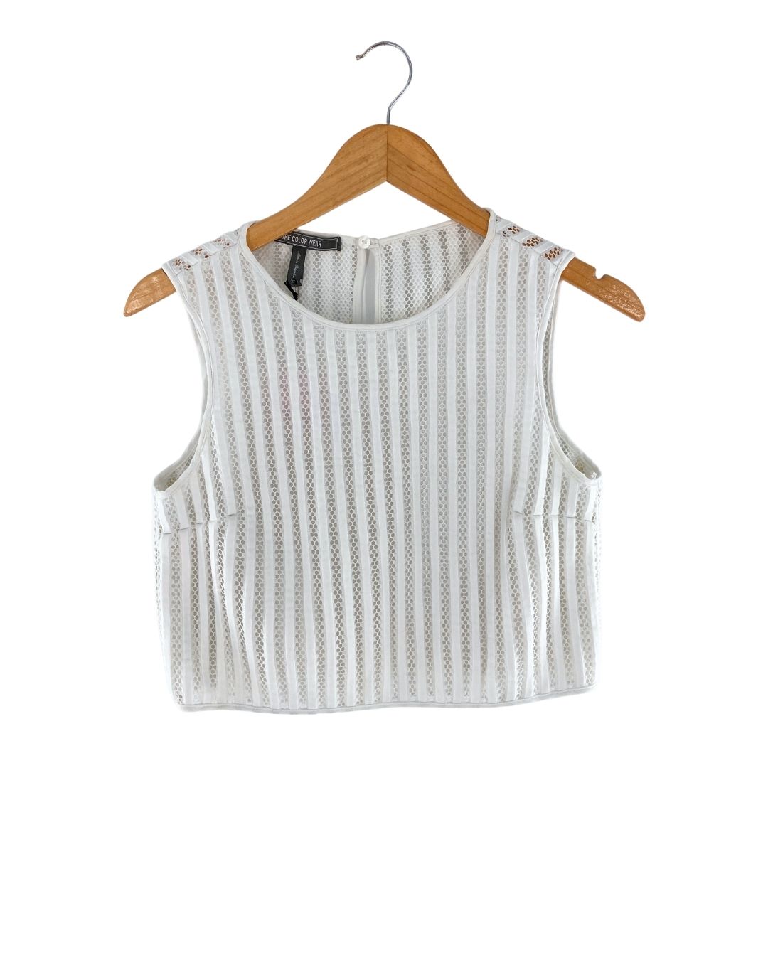 Blusa crop en mesh tejido