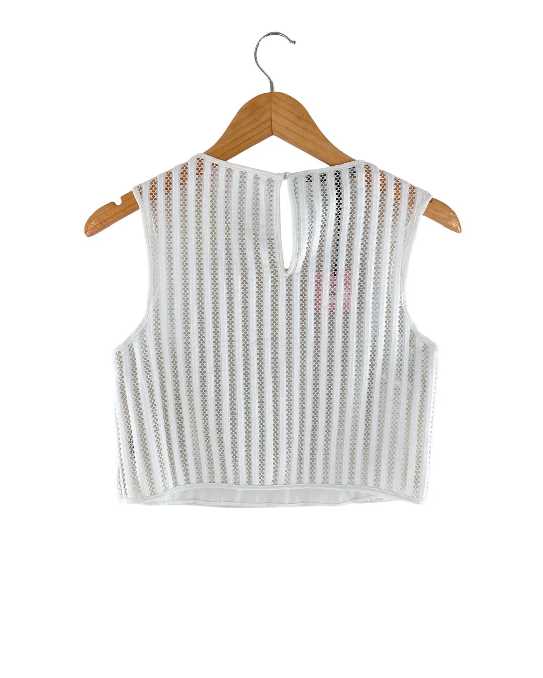 Blusa crop en mesh tejido