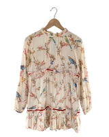 Vestido mini manga larga print