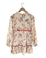 Vestido mini manga larga print