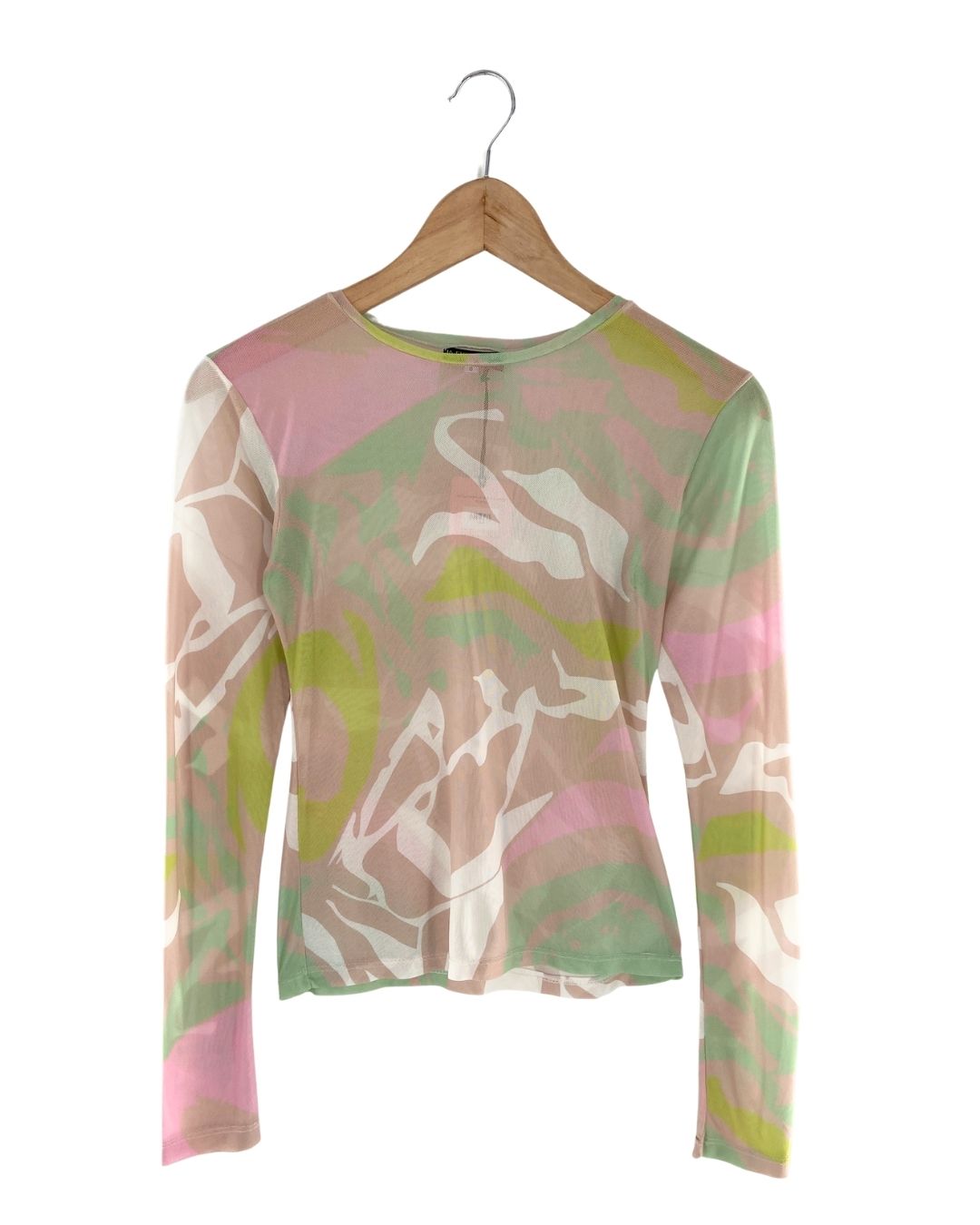 Blusa manga larga en mesh