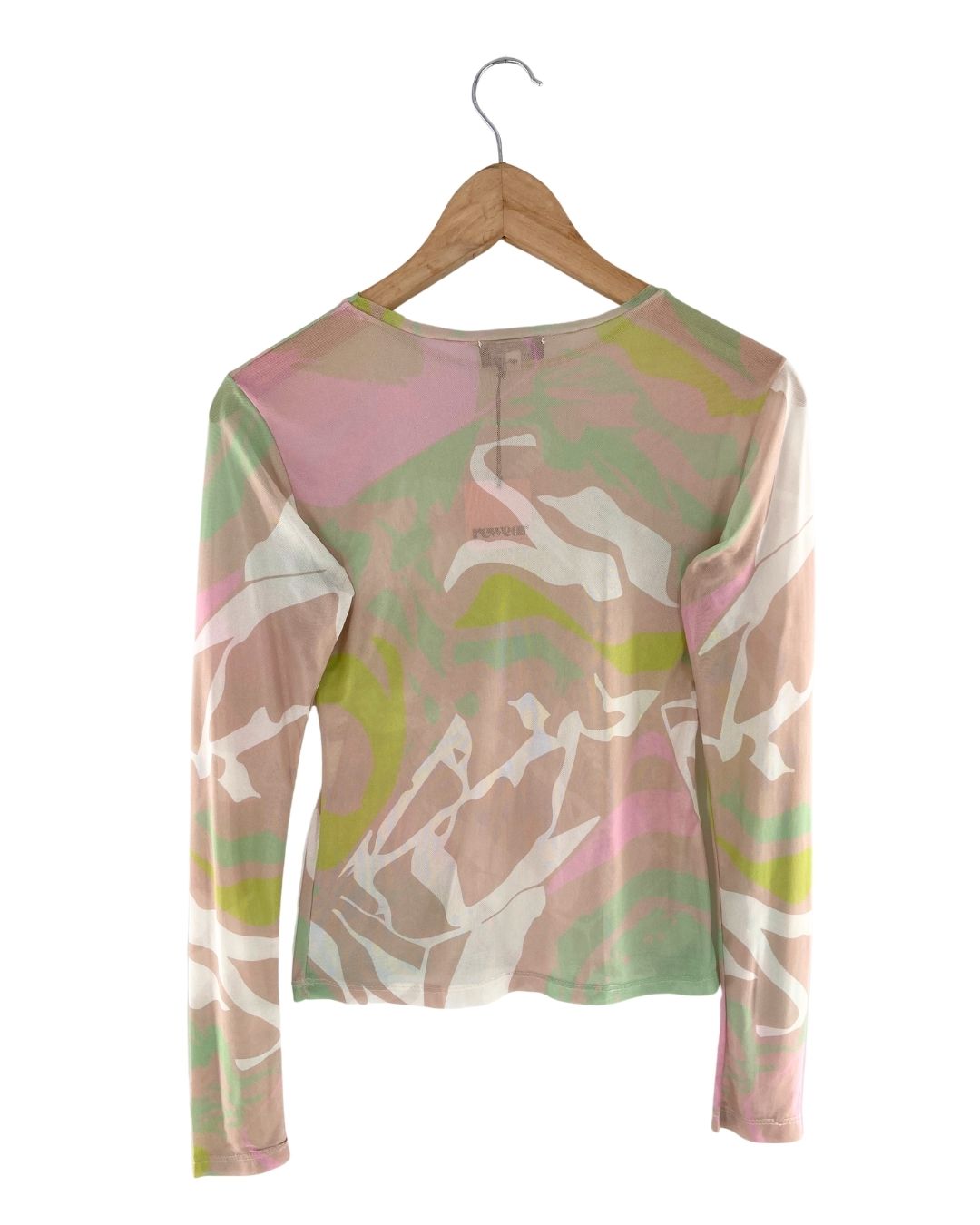 Blusa manga larga en mesh