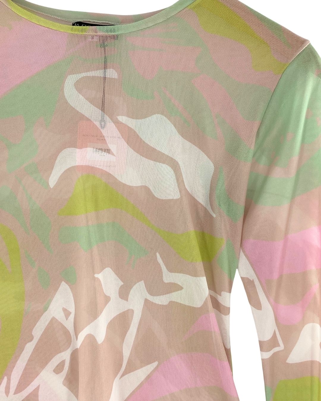 Blusa manga larga en mesh