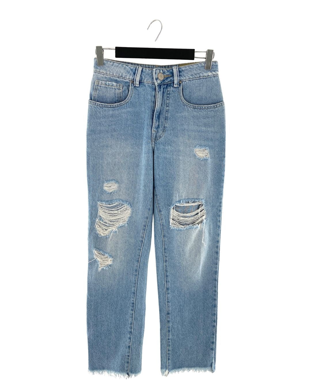 Mom jean rigido destroyed