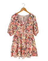 Vestido mini print flores