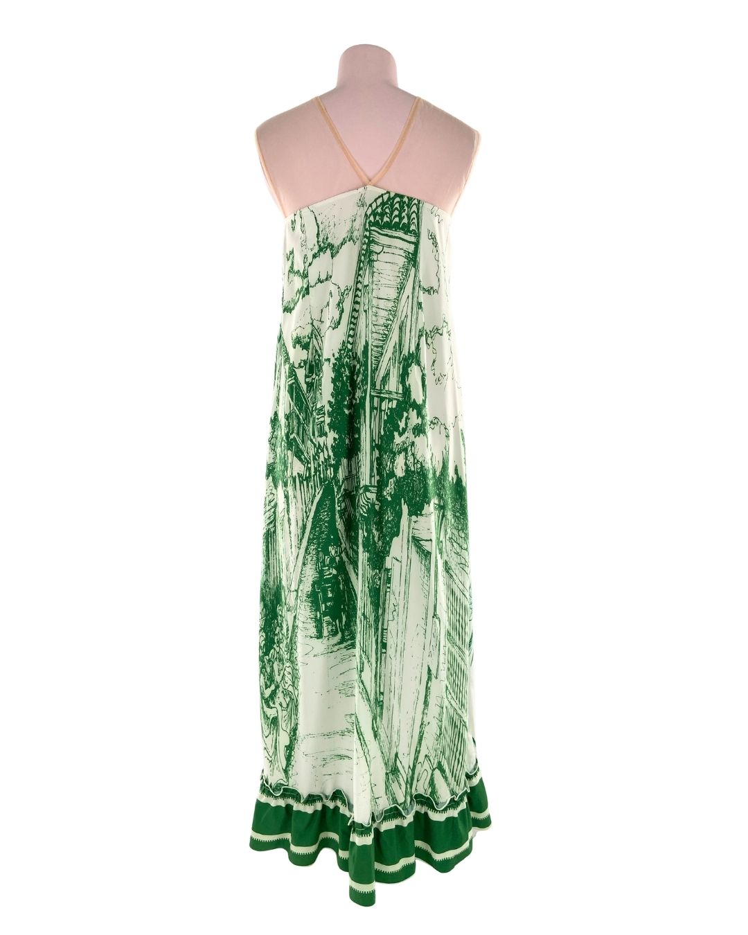 Maxi vestido amplio con mesh